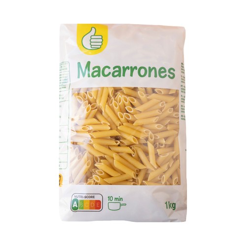 Pasta macarrón PRODUCTO ECONÓMICO ALCAMPO paquete 1 kg.