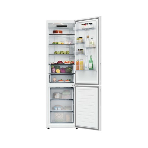 Frigorífico combi 205cm CANDY CNCQ2T620CW BLANCO, no frost, clasificación energética: C, H: 205cm A: 59,5cm, F: 66,7cm, capacidad total: 409L.