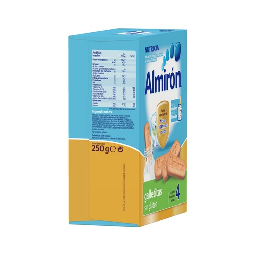 ALMIRÓN Galletitas sin gluten para disolver en el biberón a partir de 4 meses ALMIRÓN 250 g.