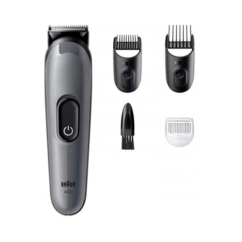 Set de arreglo personal 4 en 1 BRAUN Multigroomer MGKAIO3, cara, barba y cabello, 4 accesorios, 14 longitudes, autonomía 50min.