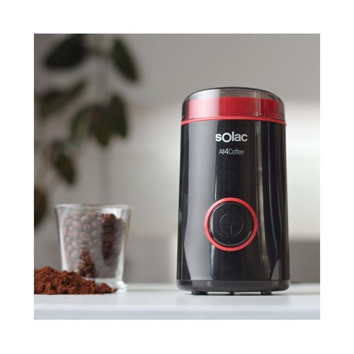 Molinillo de café SOLAC All4Coffee MC6253, 150W, cuchillas acero inoxidable, tapa translúcida.
