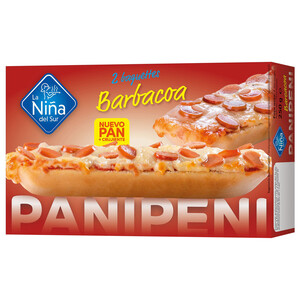Imagen de LA NIÑA DEL SUR Baguettes o pan pizza de queso Edam y salsa barbacoa 2 x 125 g.