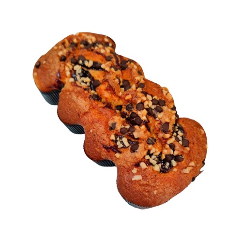Trenza con crema de chocolate choco chips y almendras 350 g. 