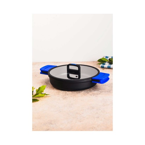 Cacerola baja 32cm de aluminio fundido con asas y tapa Solid Pro, MONIX