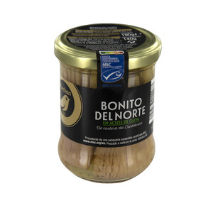 ALCAMPO GOURMET Bonito del Norte, en aceite de oliva MSC (Pesca sostenible certificada) ALCAMPO GOURMET 140 g.