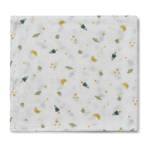Pañal de tela, diseño espacial, color blanco, INTERBABY.