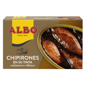 ALBO Chipirones rellenos en su tinta ALBO lata de 72 g.