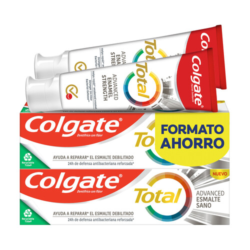 COLGATE Total advanced esmalte sano Pasta de dientes con flúor y acción reparadora del esmalte 75 ml.