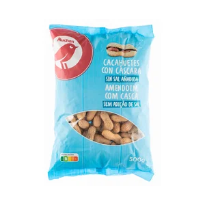 PRODUCTO ALCAMPO Cacahuetes con cáscara tostados sin sal añadida 500 g.