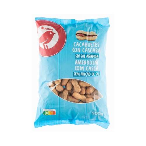 PRODUCTO ALCAMPO Cacahuetes con cáscara tostados sin sal añadida 500 g.