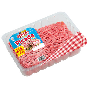 Imagen de EL POZO Bandeja con preparado de carne picada mixta (vacuno-cerdo), elaborada sin gluten ni lactosa 800 g.