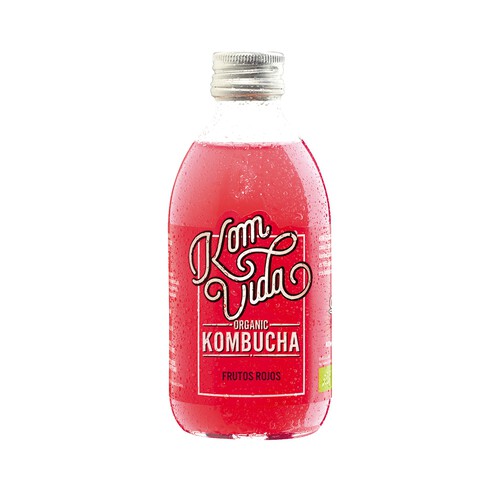 Kambucha (bebida a partir de té) ecológica frutos rojos KOMVIDA 750 ml.