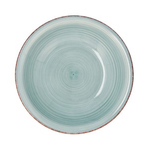 Imagen de Plato hondo de loza de 21,5cm. diseño en color verde agua con espirales, Peoni Vita, QUID.