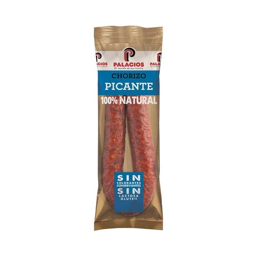 Chorizo casero picante de categoria extra PALACIOS 250 g.
