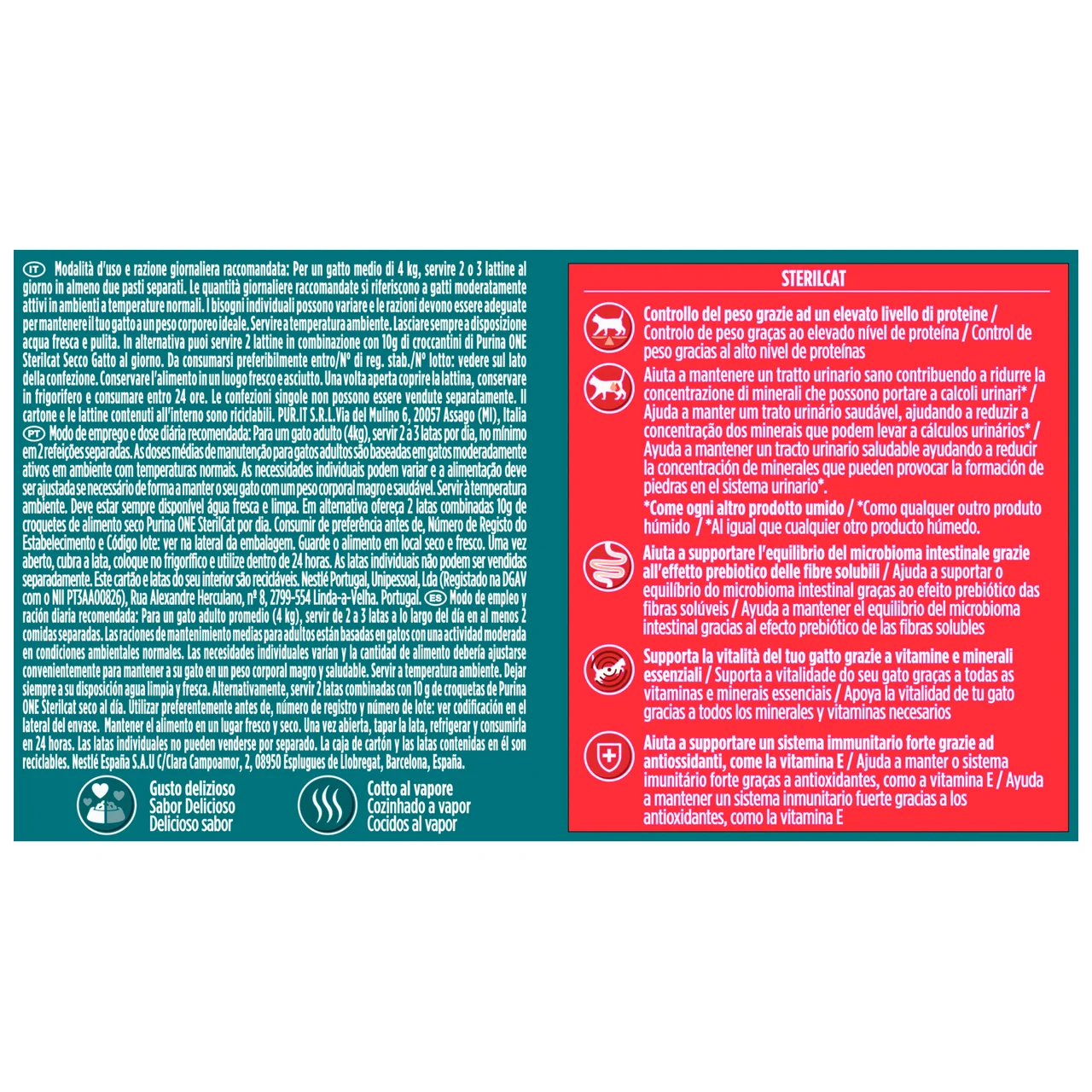 ONE PURINA Latitas de alimento para gato esterilizado salmón y zanahoria 4X85g