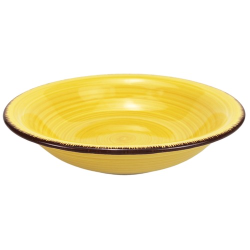 Plato hondo 22cm gres espiral color amarillo. ACTUEL
