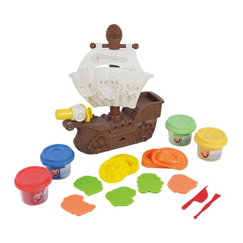Set de Juego Barco Pirata con moldes y pasta de modelar 11 Piezas +3 Años ONE, TWO FUN