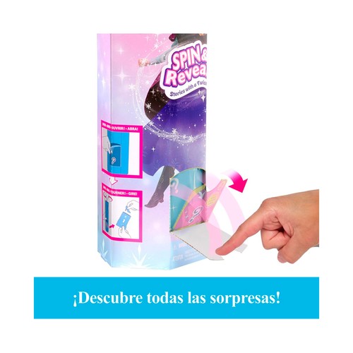 Disney Frozen Spin & Reveal Muñeca Anna +3 Años, MATTEL
