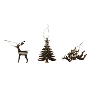 Imagen de Colgante 3D Dorado Brillante con forma de Pino/Angel/Reno modelos surtidos para decorar Árbol de Navidad, ACTUEL