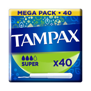 Imagen de TAMPAX Tampones super con aplicador de cartón TAMPAX 40 uds.