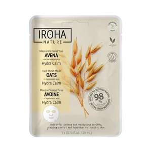 IROHA NATURE Mascarilla facial hidratante y calmante, para piel sensible.