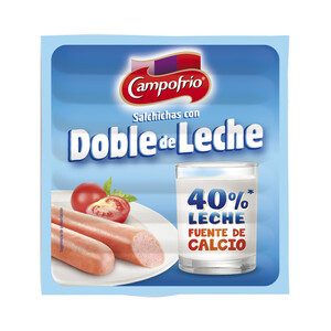 Imagen de CAMPOFRÍO Salchichas cocidas tipo Frankfurt con doble de leche CAMPOFRÍO 140 g.