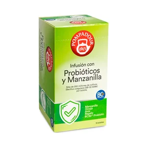 POMPADOUR Infusión con probióticos y manzanilla 15 uds. 26 g.