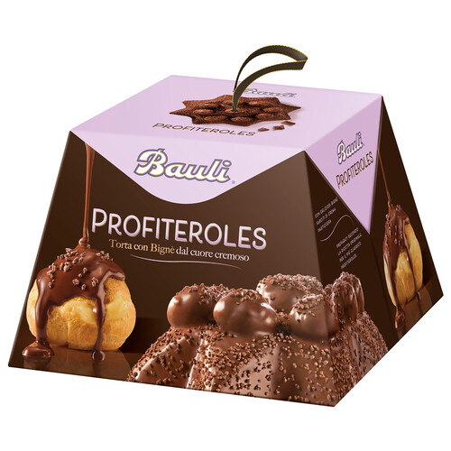 BAULI Panettone profiteroles y chocolate cremoso 750 g.