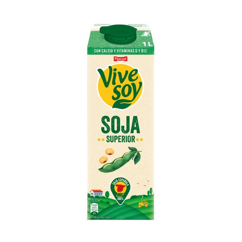 VIVESOY de Pascual Bebida vegetal de soja, de cultivo 100% local 1 l.