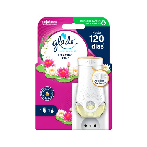 GLADE Ambientador Aceites Esenciales Aparato + Recambio Relax Zen GLADE 20 ml