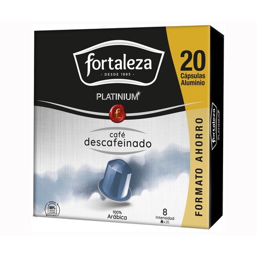 FORTALEZA Café cápsulas descafeinado platinium 20 ud. 104 g.