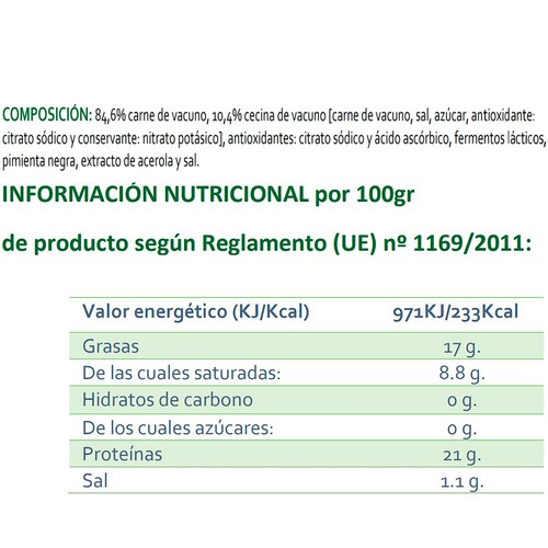 EL ENCINAR DE HUMIENTA Hamburguesa de vacuno con cecina 2 x 150 g.