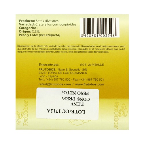 Seta Trompeta de los Muertos (Cantharellus Cornucopioides), bandeja 150 g.