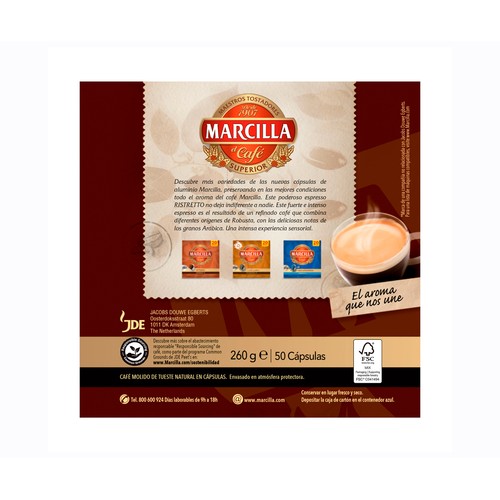 MARCILLA Café cápsulas ristretto I12 50 uds. 260 gr.