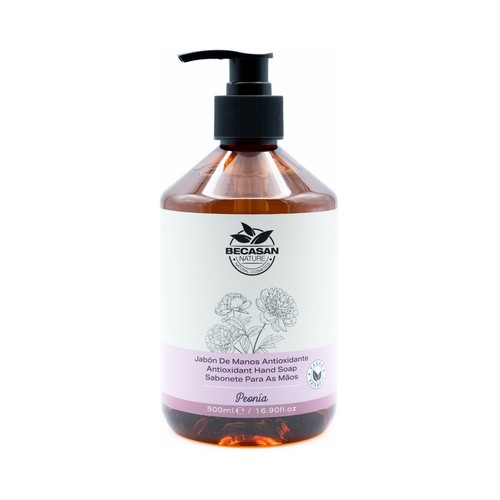 BECASAN Nature Jabón de manos líquido antioxidante con aroma a Peonia 500 ml.