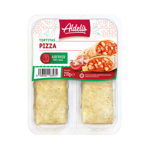 Imagen de ALDELÍS Pizza enrollada, rellena de fiambre de jamón de pavo, mozzarella y queso 2 x 135 g.