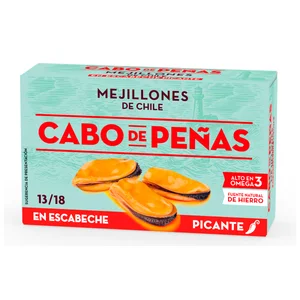 CABO DE PEÑAS Mejillones chile picante 13/18 piezas 69 g.
