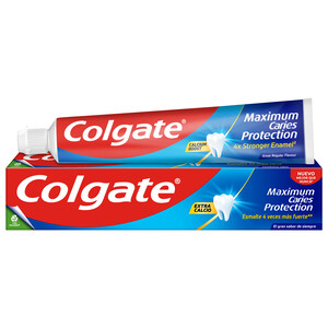 Imagen de COLGATE Protección caries Pasta de dientes con flúor, calcio y protección frente a las caries con sabor a menta 75 ml.