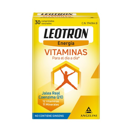LEOTRON Complemento alimenticio con 12 vitaminas y 11 minerales LEOTRON Energía 30 comprimidos.