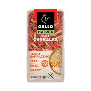 Imagen de GALLO Nature Pasta macarrones multicereales (trigo sarraceno, teff, maíz y arroz) paquete 400 g.