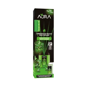 AURA Ambientador de varillas con aroma a dama de noche CRISTALINAS 30 ml.