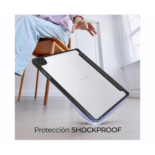 Funda para tablet SUBBLIM Clear Shock Case, compatible con Samsung Tab A11+, función atril con 2 ángulos de visión, parte trasera transparente