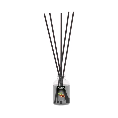 AURA Ambientador de varillas con aroma a sándalo y cedro 50ml.