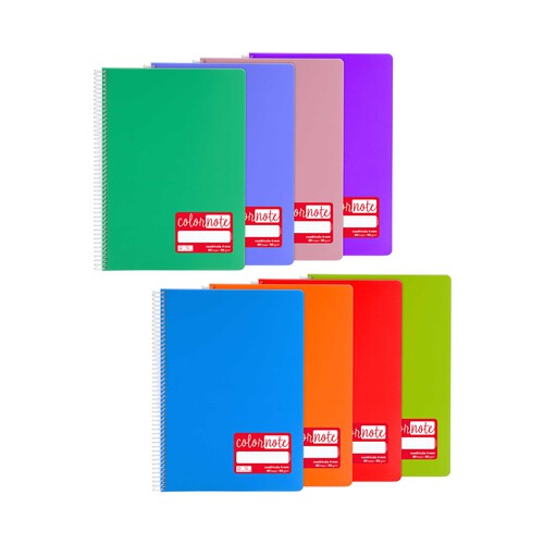 Cuaderno A4 cuadrícula 5x5mm, con espiral, tapas de polipropileno colores surtidos, interior cuadricula 5mm, sin banda de color, GRAFOPLAS.