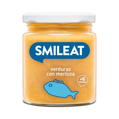 SMILEAT Tarrito de verduras con merluza, a partir de 6 meses 230 g.