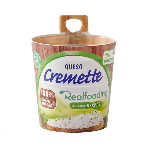 Queso blando pasteurizado con finas hierbas, 100 % ingredientes naturales CREMETTE 150 g.