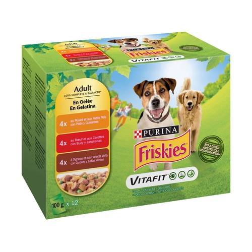FRISKIES Alimento húmedo , gelatina para perros FRISKIES PURIN 12 uds. x 100 g