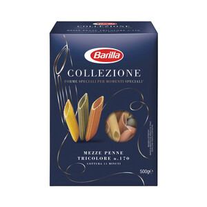 Imagen de BARILLA Pasta Gourmet La Collezione Mezze Penne Tricolores N.170 (Macarrones Multivegetales) BARILLA 500 g.