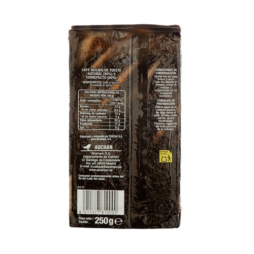 PRODUCTO ALCAMPO Café molido mezcla 250 g