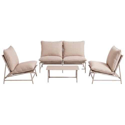 Conjunto jardin 4 piezas modelo Ibiza acabado beige. MOBILIS.